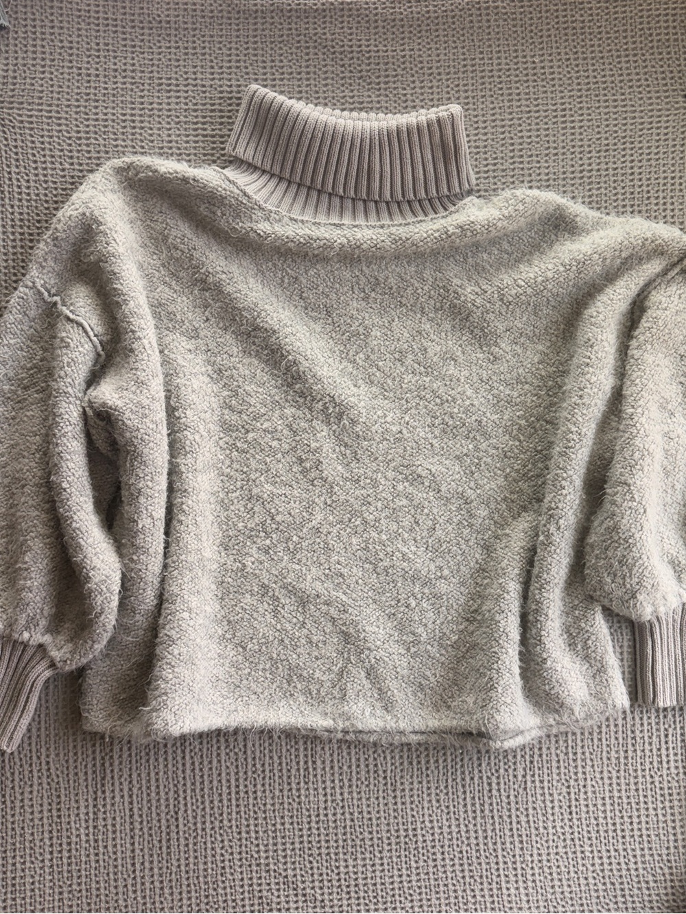 Free People Light Gray Turtleneck Pullover Sweater